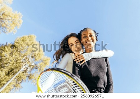 Similar – Image, Stock Photo Confident multiethnic female friends in jackets over white background