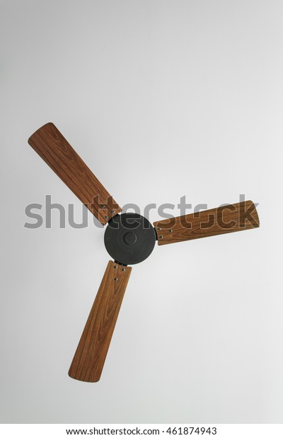 Bottom View Wooden Fan Hanging Ceiling Stock Photo Edit Now