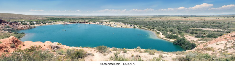 Bottomless Lakes State Park, Roswell, New Mexico, US. View From Above