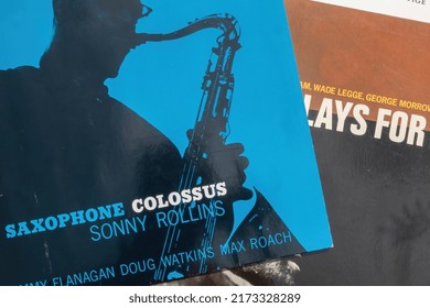 Bottrop,Germany,2022 - Vinyl Record Covers Of Famous Old Jazz Musicians