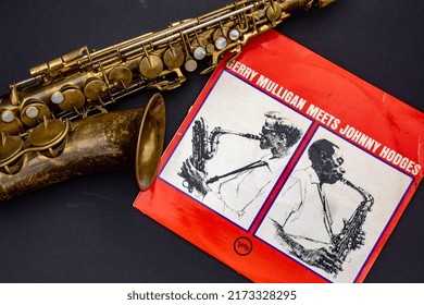 Bottrop,Germany,2022 - Vinyl Record Covers Of Famous Old Jazz Musicians