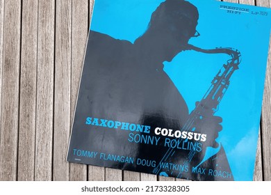 Bottrop,Germany,2022 - Vinyl Record Covers Of Famous Old Jazz Musicians