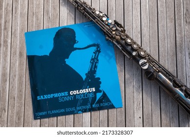 Bottrop,Germany,2022 - Vinyl Record Covers Of Famous Old Jazz Musicians