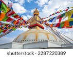 boudha stupa, aka Boudhanath, located at kathmandu, nepal