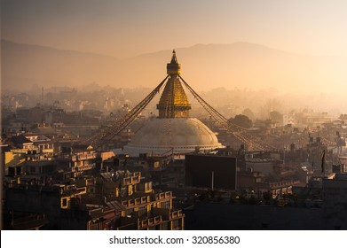 Boudhanath in Nepal morning Sunrise