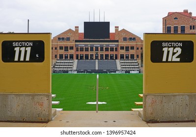 BOULDER, CO -10 MAY 2019- View Of The Folsom Field Football Stadium On The College Campus Of The University Of Colorado Boulder (CU Boulder).