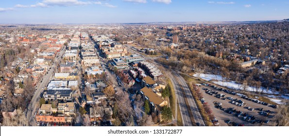 Boulder CO Aerial Panorama Downtown University District