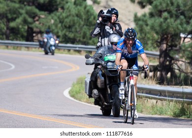 BOULDER, CO - AUGUST 25:  Australian Rory Sutherland Leads Stage 6 Of The 2012 Pro Cycling Challenge While Riding Up Flagstaff Mountain On August 25, 2012 In Boulder, CO