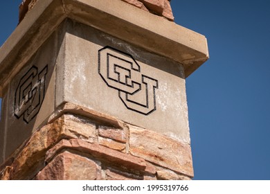 Boulder, CO - June 10, 2021: University Of Colorado Boulder, CU Boulder Logo On Stone