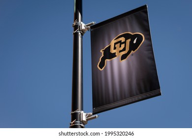 Boulder, CO - June 10, 2021: University Of Colorado, CU Boulder Buffalo Banner