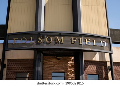 Boulder, CO - June 10, 2021: University Of Colorado, CU Boulder Folsom Field Entrance