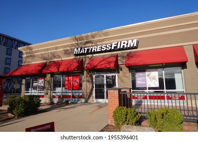 Boulder, CO USA - April 9, 2021: Mattress Firm Store Front                               