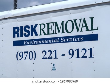  Boulder, CO USA - May 4, 2021: Risk removal environmental service truck                              