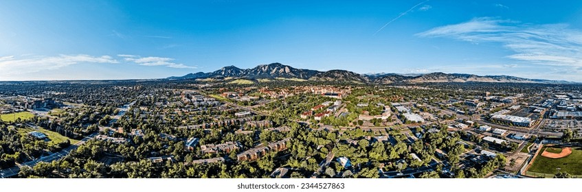Boulder Colorado panorama as viewed from above