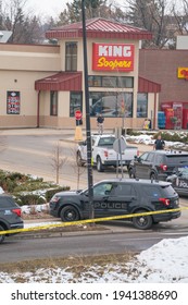 Boulder, Colorado USA - March 22, 2021: Police And SWAT Officer In Front Of King Soopers - The Scene Of A Mass Shooting