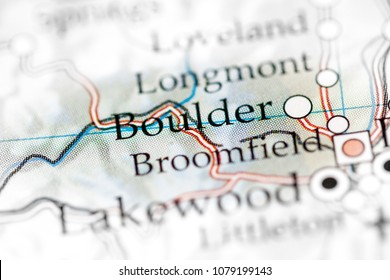 Boulder, Colorado, USA On A Map. 