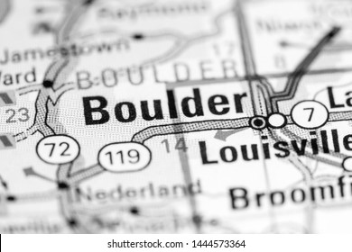 Boulder. Colorado. USA On A Map