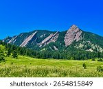 Boulder Flatirons and a Meadow