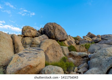 Boulder Formation Hill At  Apple Valley, California,  In The Mojave Desert.