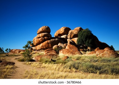 Boulder Formations At The Devils Marbles Conservation Reserve