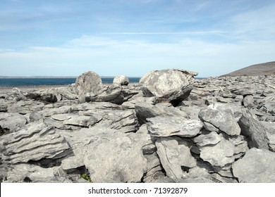 boulders in rocky landscape of the burren in county clare ireland
