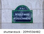 boulevard poissonière 9th , Paris street name plate