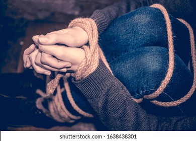 Bound Feet Hands Girl Concept Kidnapping Stock Photo (Edit Now) 1638438301