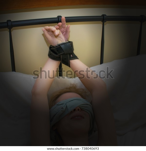 Bound Tied Back Bed Female Hand Stock Photo Edit No