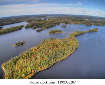 Boundary Waters Canoe Area In Fall Seen From Above