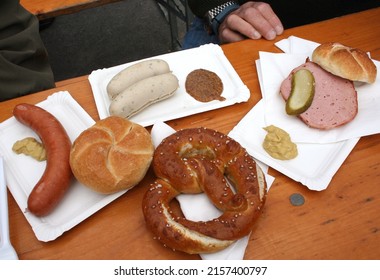 Bountiful Traditional Austrian Food At A Local Festival, Salzburg.