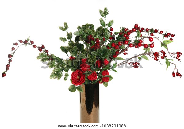 Bouquet Artificial Red Roses Hips Wild Stock Photo Edit Now