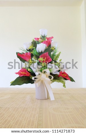 Bouquet Beautiful Artificial Flowers Vases On Stock Photo Edit