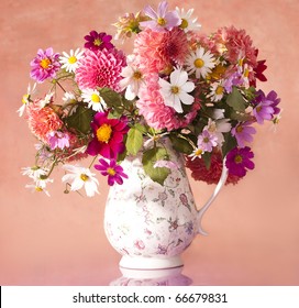 Bouquet Of Flowers Autumn In A Vase