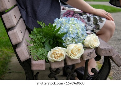 A Bouquet Of Flowers At A City Hall Wedding 