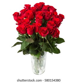 Bouquet Flowers Fresh Red Roses Isolated Stock Photo 580154380 ...