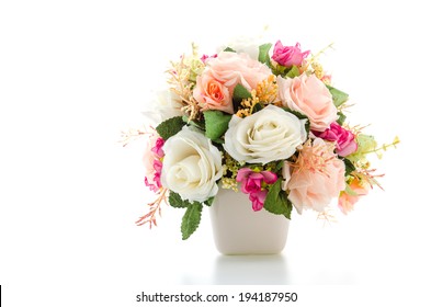Bouquet flowers isolated on white - Shutterstock ID 194187950