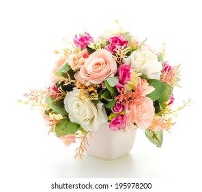 Bouquet flowers isolated on white - Shutterstock ID 195978200