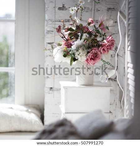 Similar – Acacia bouquet on the table in living room