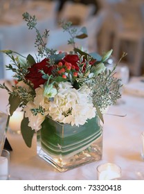 Bouquet Of Flowers At Winter Christmas Wedding