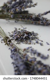 A bouquet of fragrant lavender on a white background
