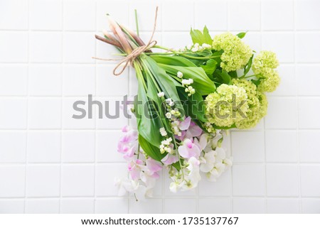 Similar – Green bouquet bow and decoration