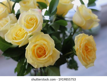 A Bouquet Of One Dozen Yellow Roses