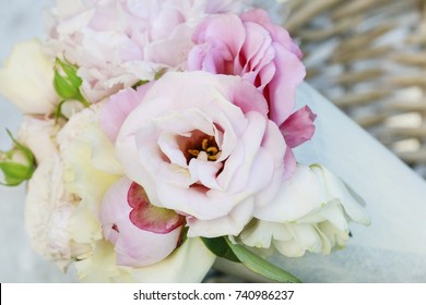 Bouquet of pink summer flowers.
