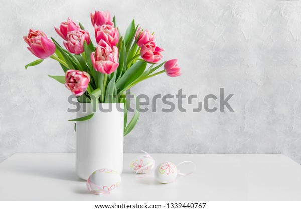 Bouquet Red Tulip Vase On White Stock Photo 1339440767 | Shutterstock
