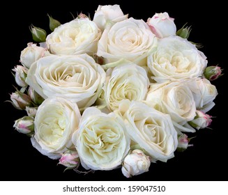 Bouquet of Roses Isolated on Black Background