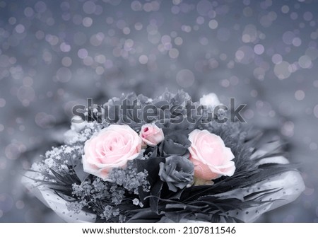 BackgroundFrame with magenta flowers and leaves