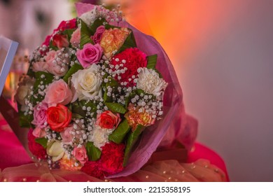 Bouquet Shot During A Civil Marriage