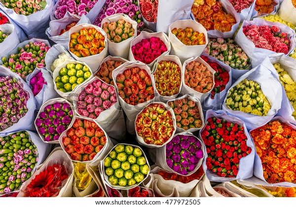 Bouquets Flowers Hong Kong Flower Market Stock Photo (Edit Now) 477972505