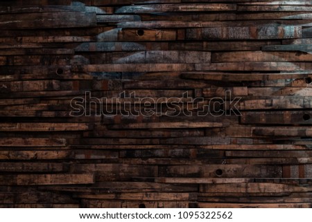 Bourbon Barrel Staves on Wall Texture Horizontal