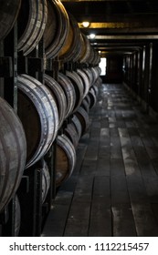Bourbon Barrels in Rickhouse